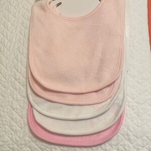 Charming Pink and White Baby Bib Set